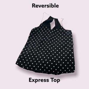 Black with white polka dots - reversible top … wear the keyhole in front or….